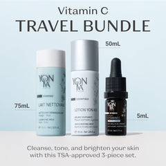 Yonka Lotion Toner travel bottle hydrates and soothes skin for daily prep.