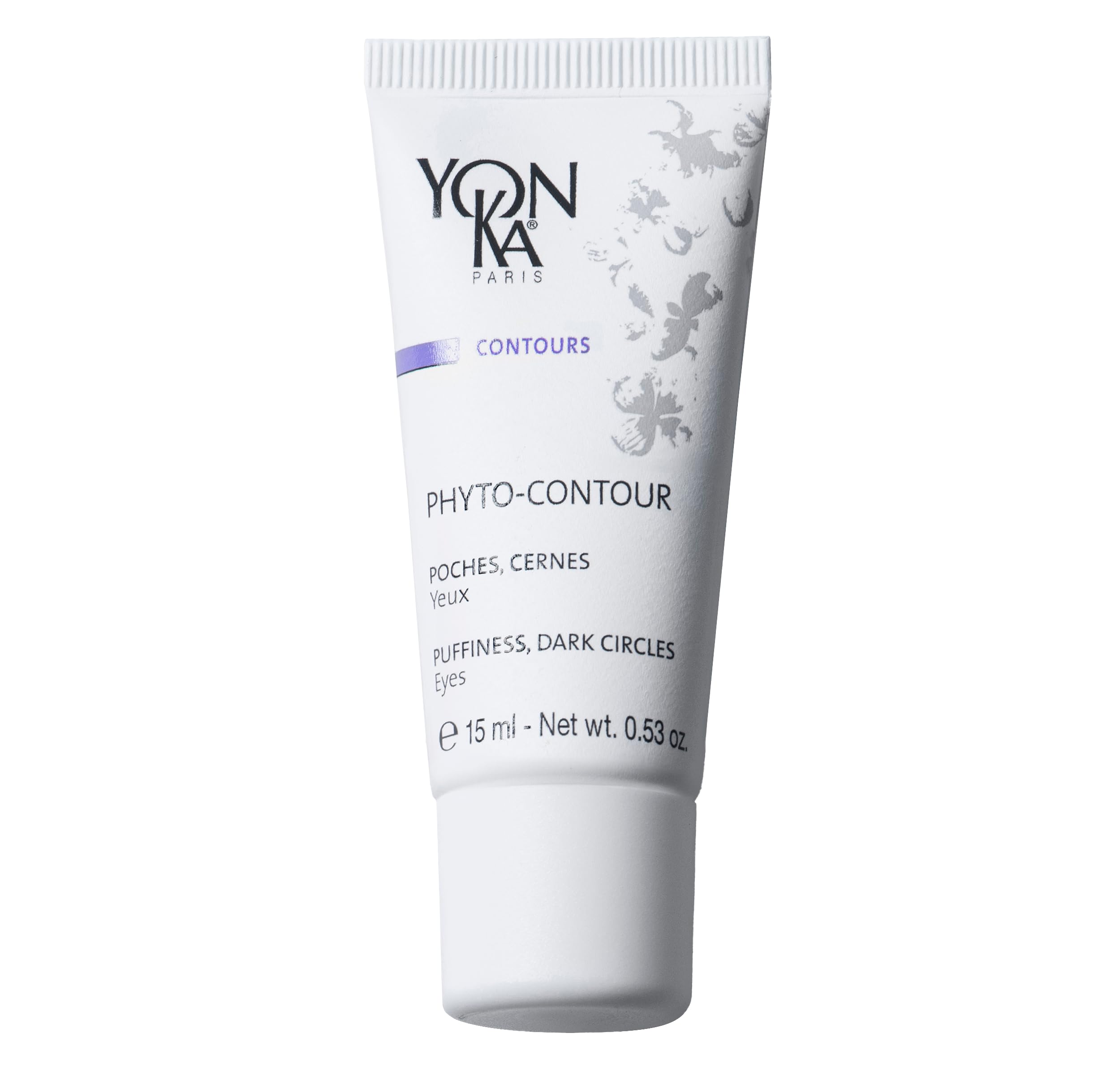 Yonka Phyto-Contour eye cream tube closeup showing luxurious texture for refreshed eyes