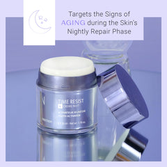 Yonka Time Resist Nuit cream texture close-up shows velvety night formula.