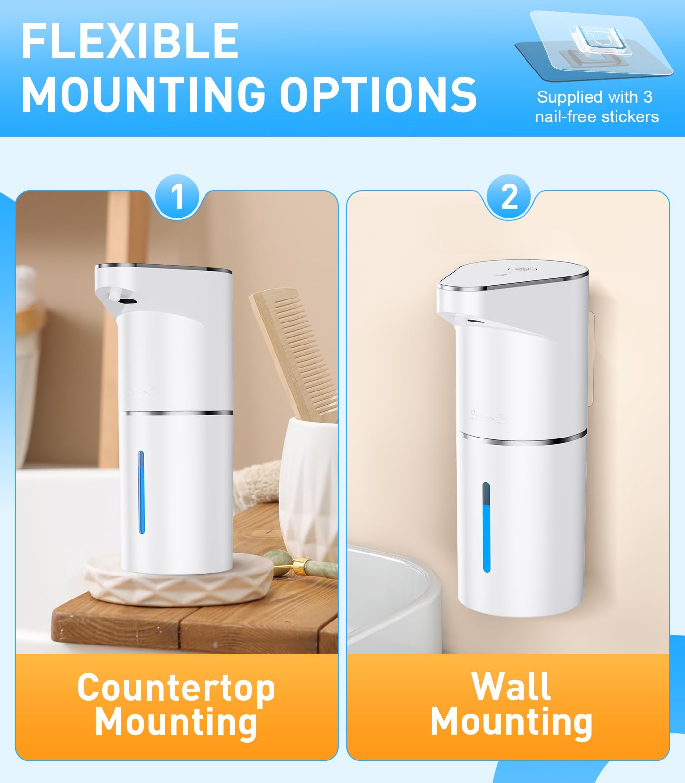 YONVEXO touchless dispenser with LED indicator showing status at a glance.