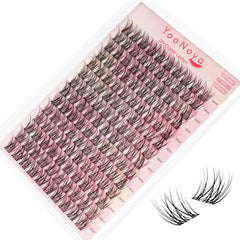 Yoonoya wispy lash clusters 14mm for natural flutter and easy application.