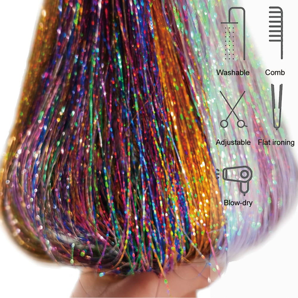 YOOONXI 47-inch tinsel length on hair for versatile styling