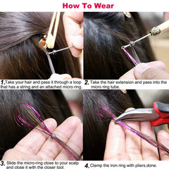 YOOONXI crochet hook and silicone buckles with tinsel for easy installation
