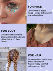 YOOVR 12-shade glitter palette swatches vibrant color options for bold looks