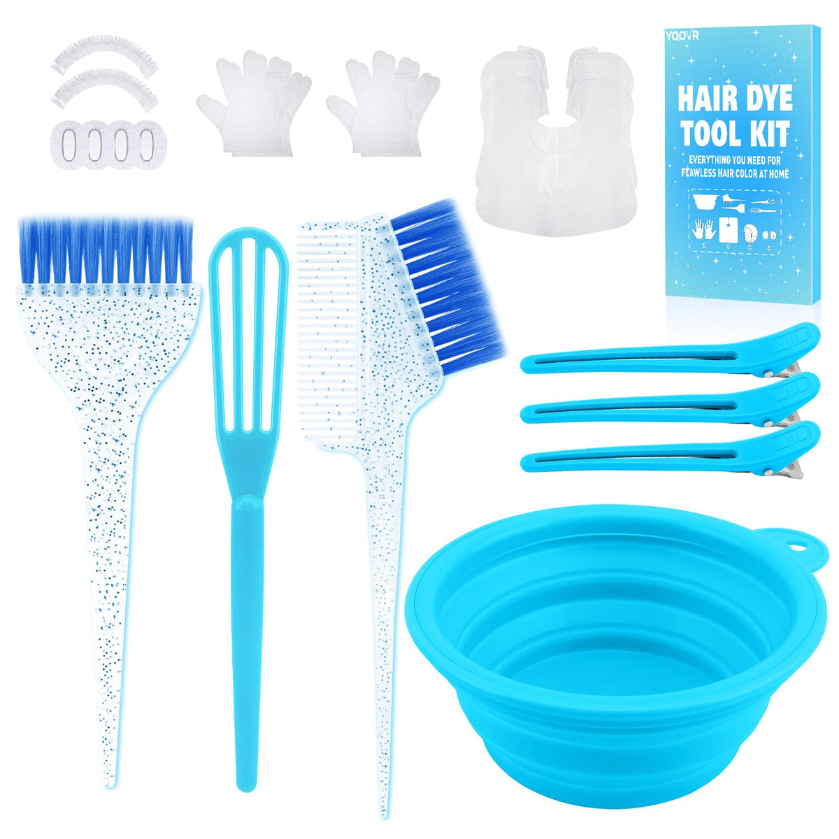 YOOVR 19pcs hair bleach kit overview for at-home coloring use