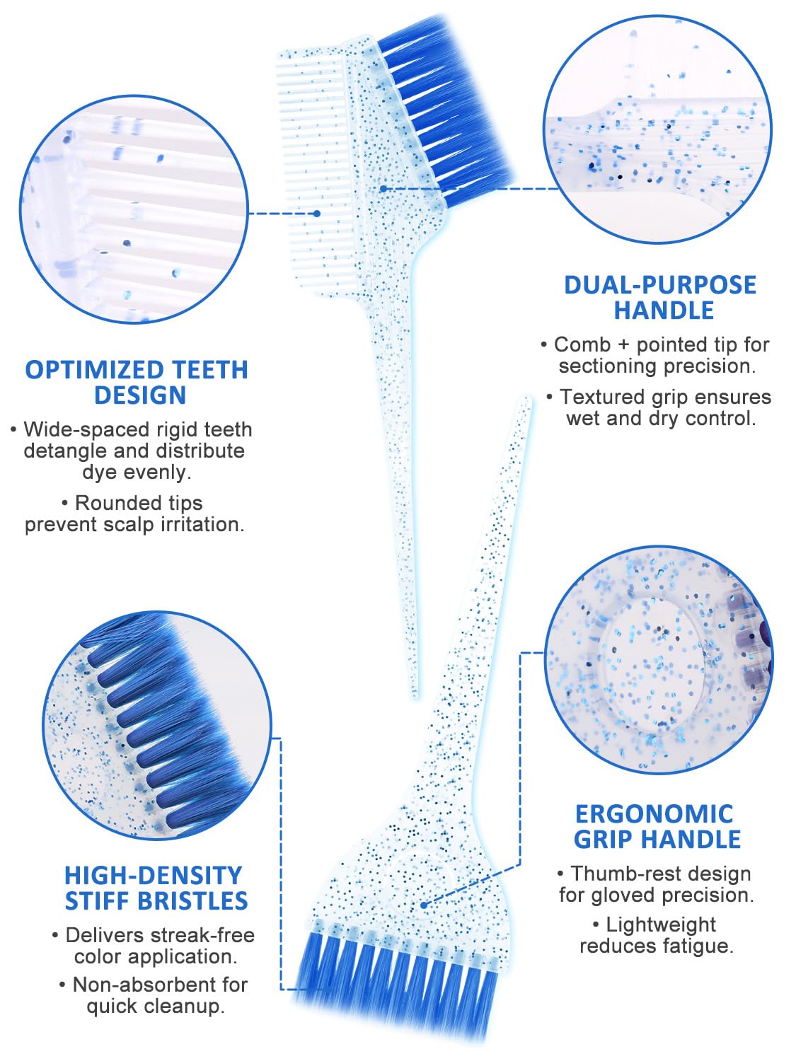YOOVR dual-sided dye comb for blending and precision