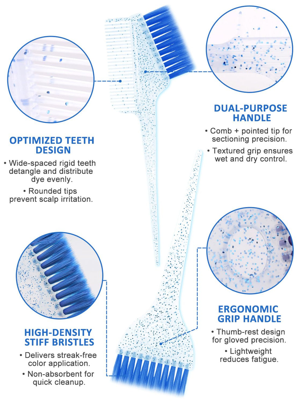 YOOVR dual-sided dye comb for blending and precision