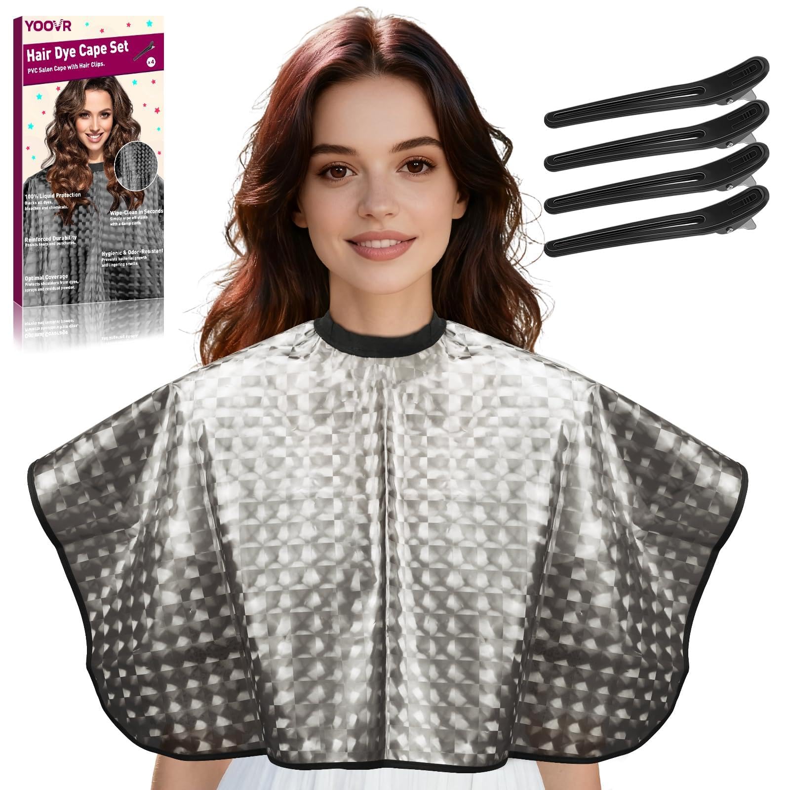 YOOVR hair dye kit with cape and clips for clean, mess-free coloring sessions