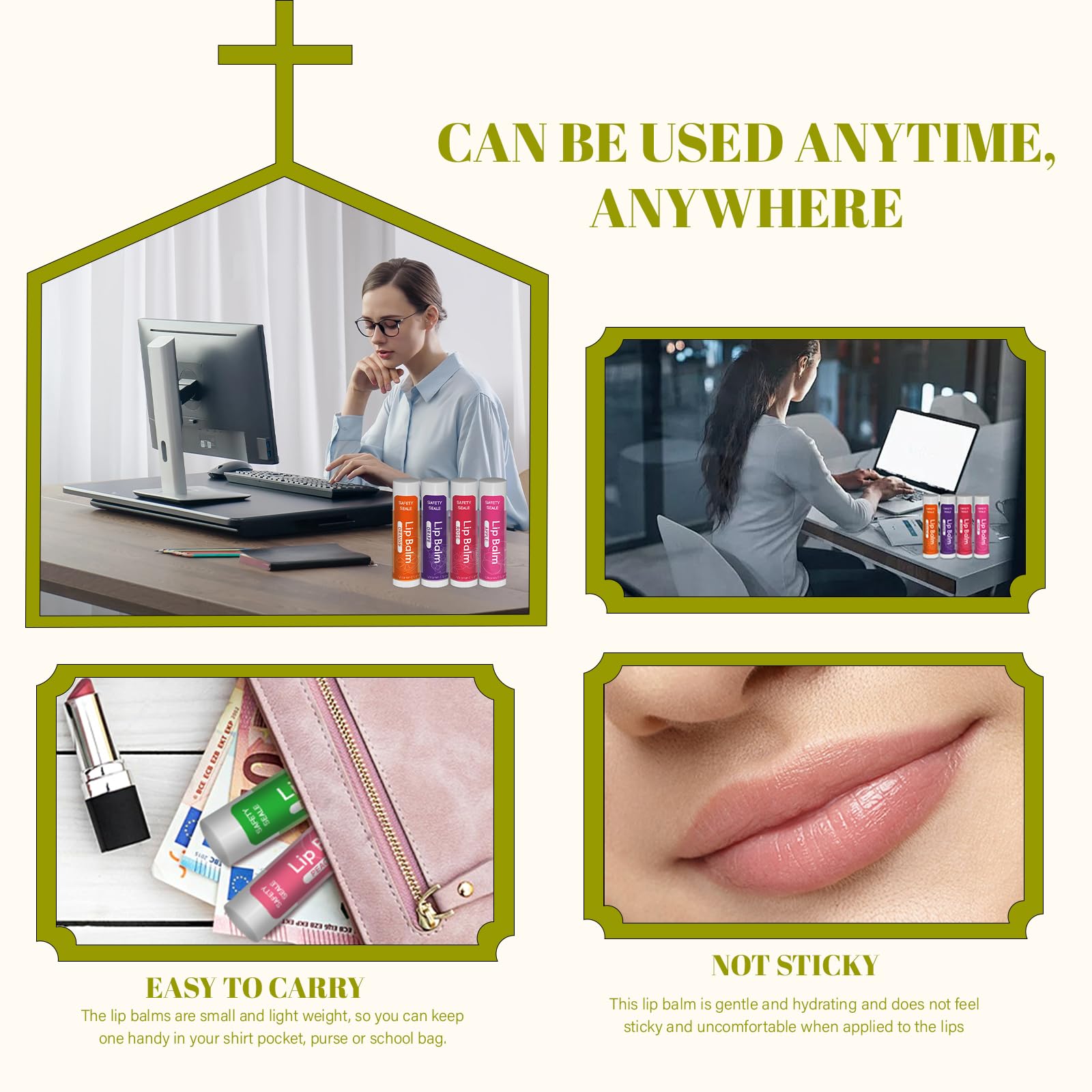 Yopela coconut lip balm rich in vitamin E for repair
