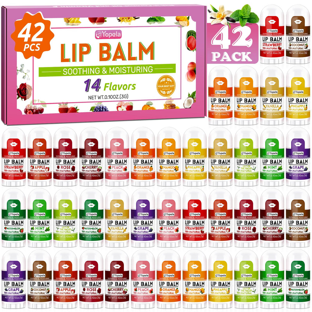 Yopela 42-pack lip balm bulk box for easy gifting and sharing