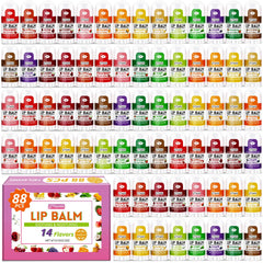 Yopela 88-pack lip balms in assorted flavors close-up for quick hydration