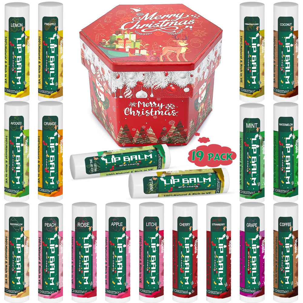 Yopela Christmas packaging lip balm with festive design, ideal for gifting.