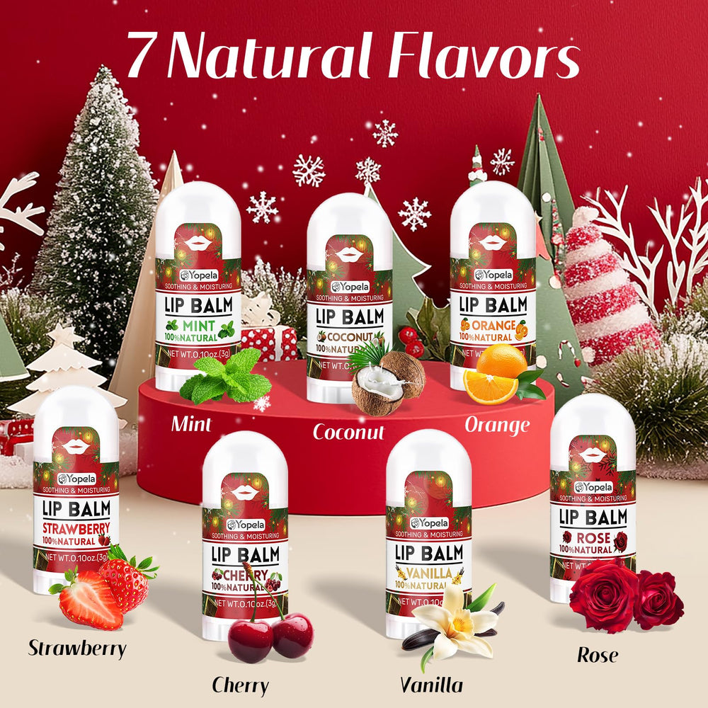 Yopela mini lip balms in a flavors collection for on-the-go hydration