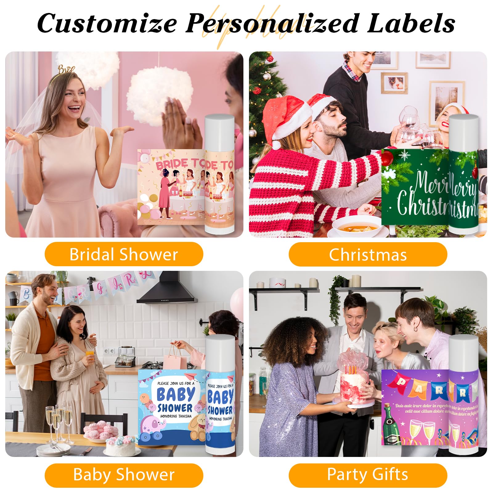 Yopela wedding baby shower classroom favors with lip balms
