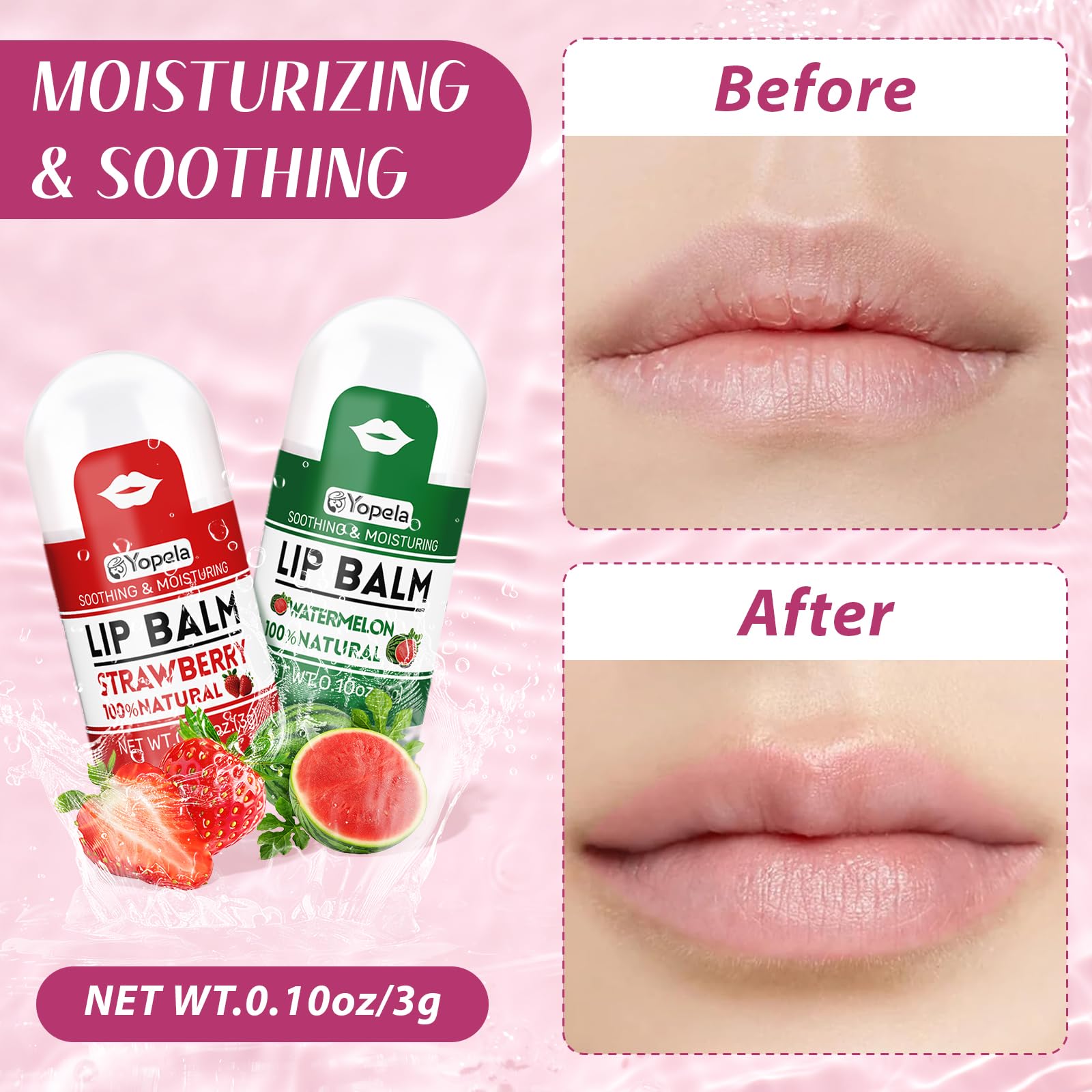 Yopela vanilla flavor lip balm close-up for smooth lips