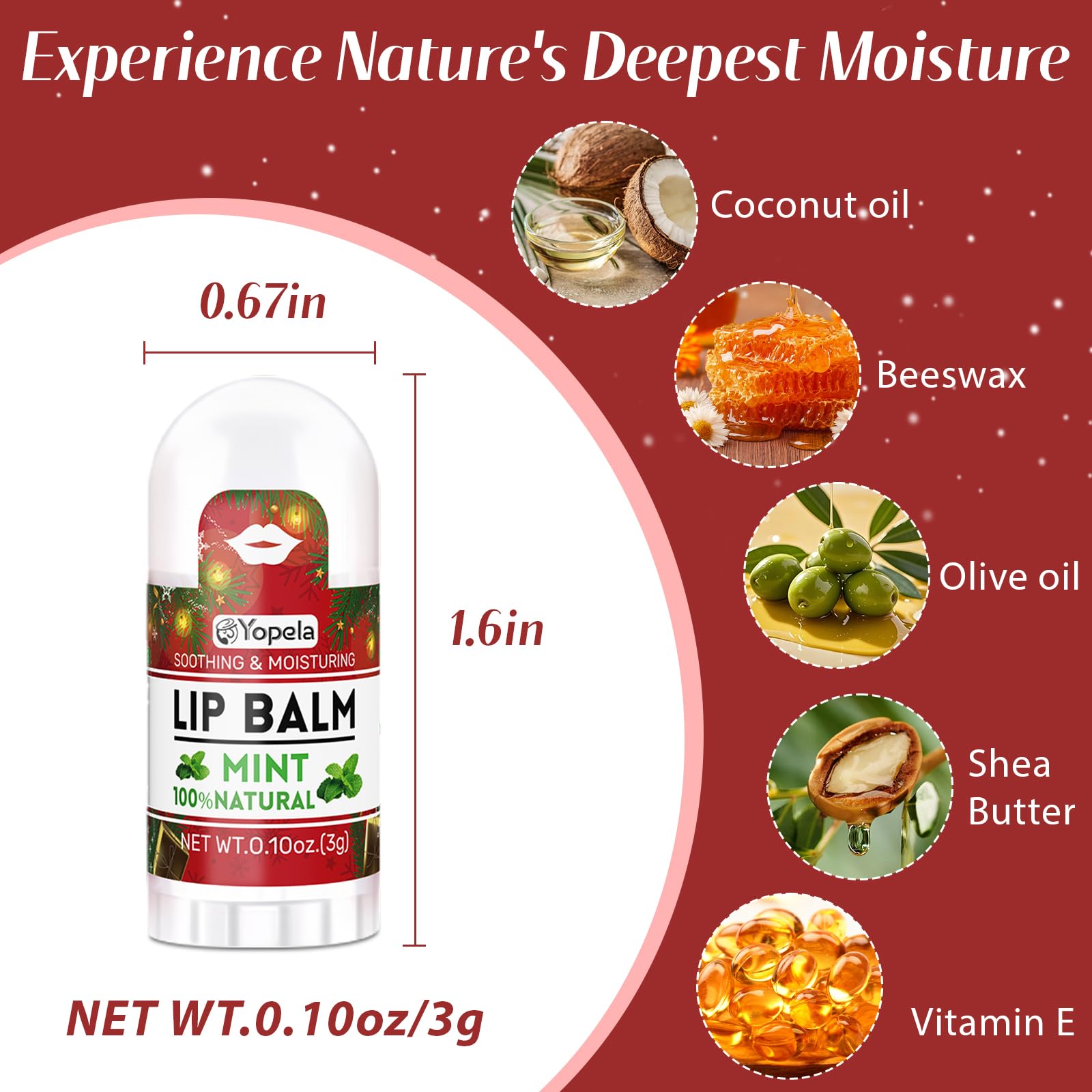 Yopela balm with Vitamin E and coconut oil providing smooth lip care
