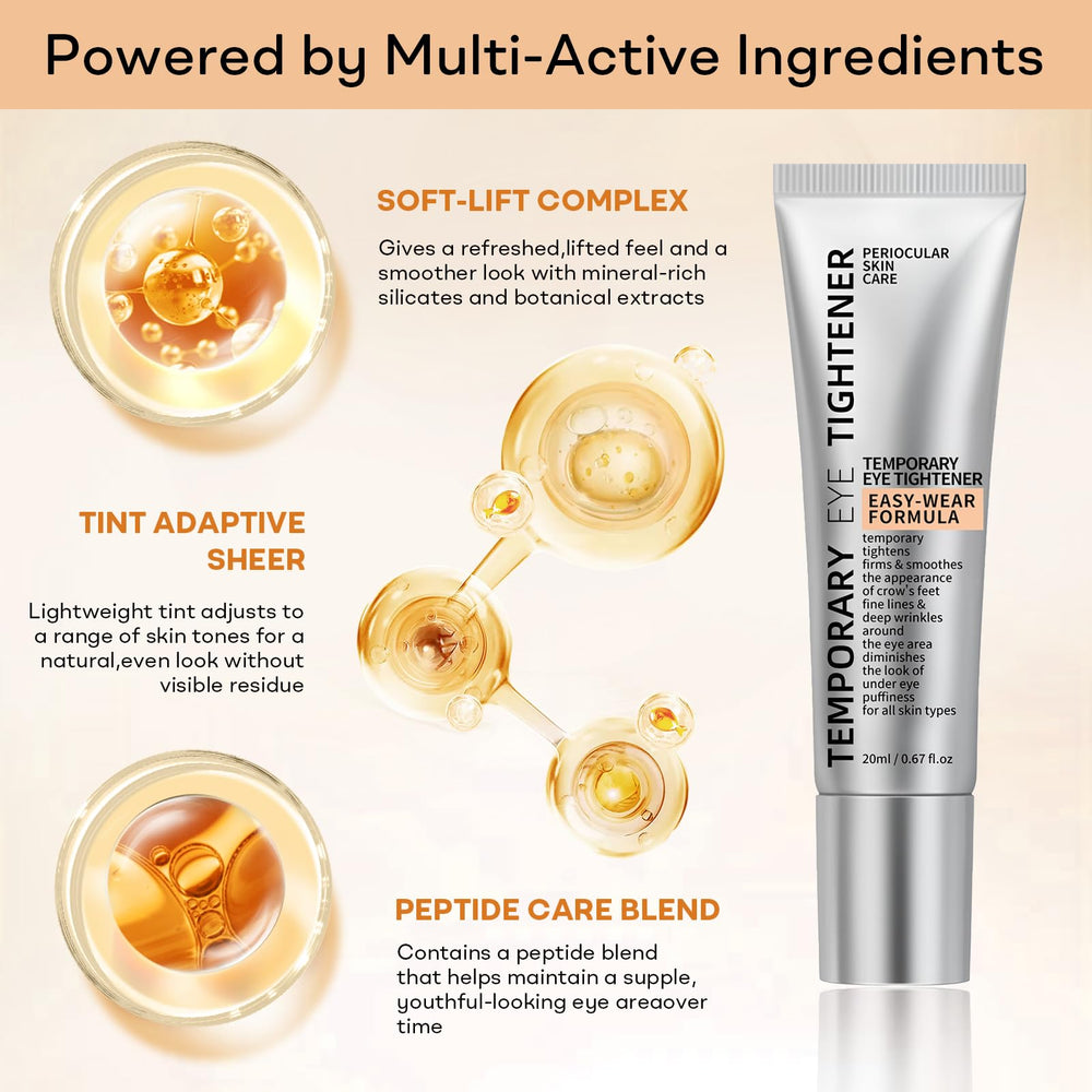 YoPoll Instant Eye Lift Cream bottle label highlights hyaluronic acid for hydration.
