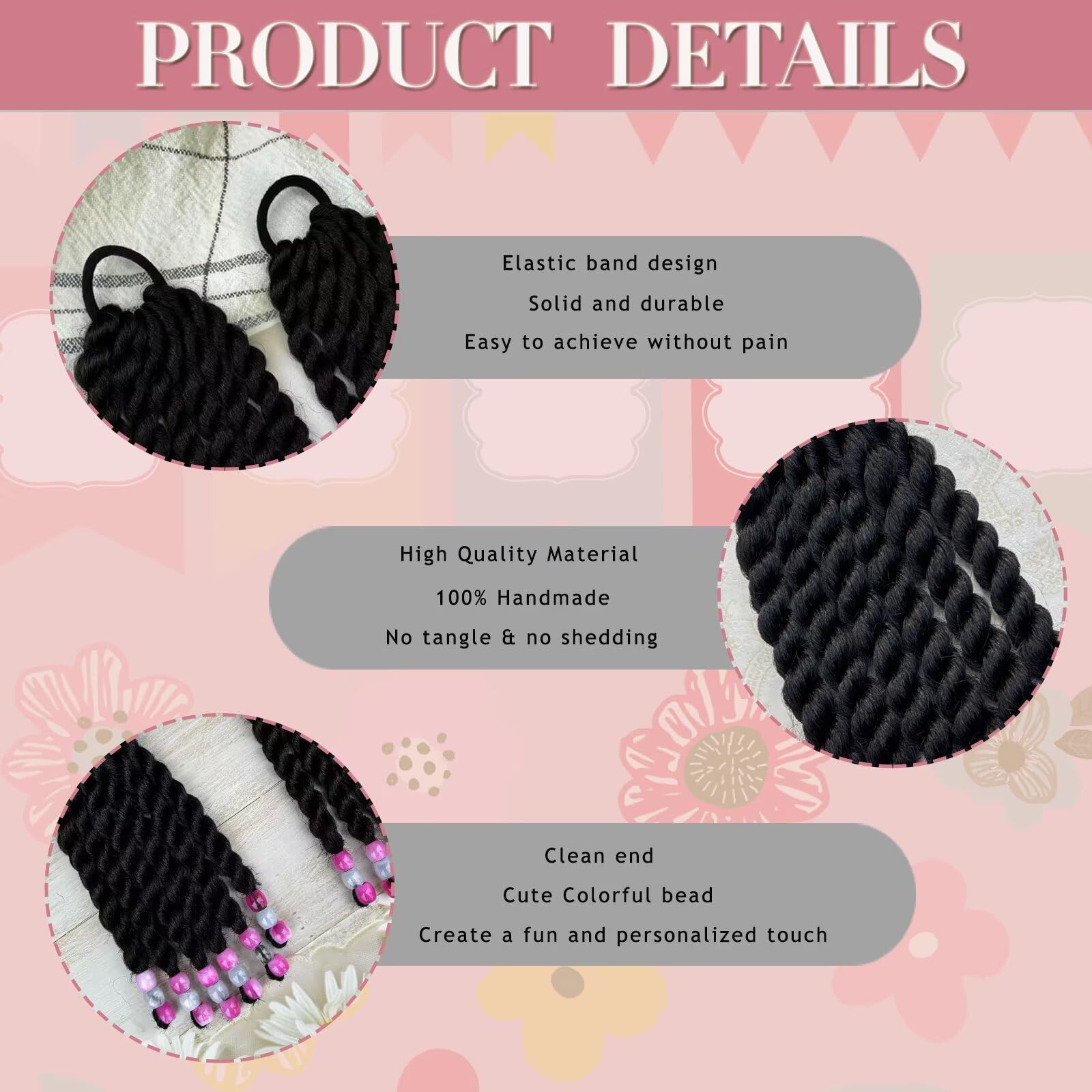 YOROSTAR protective ponytail beads keep hair neat during play.