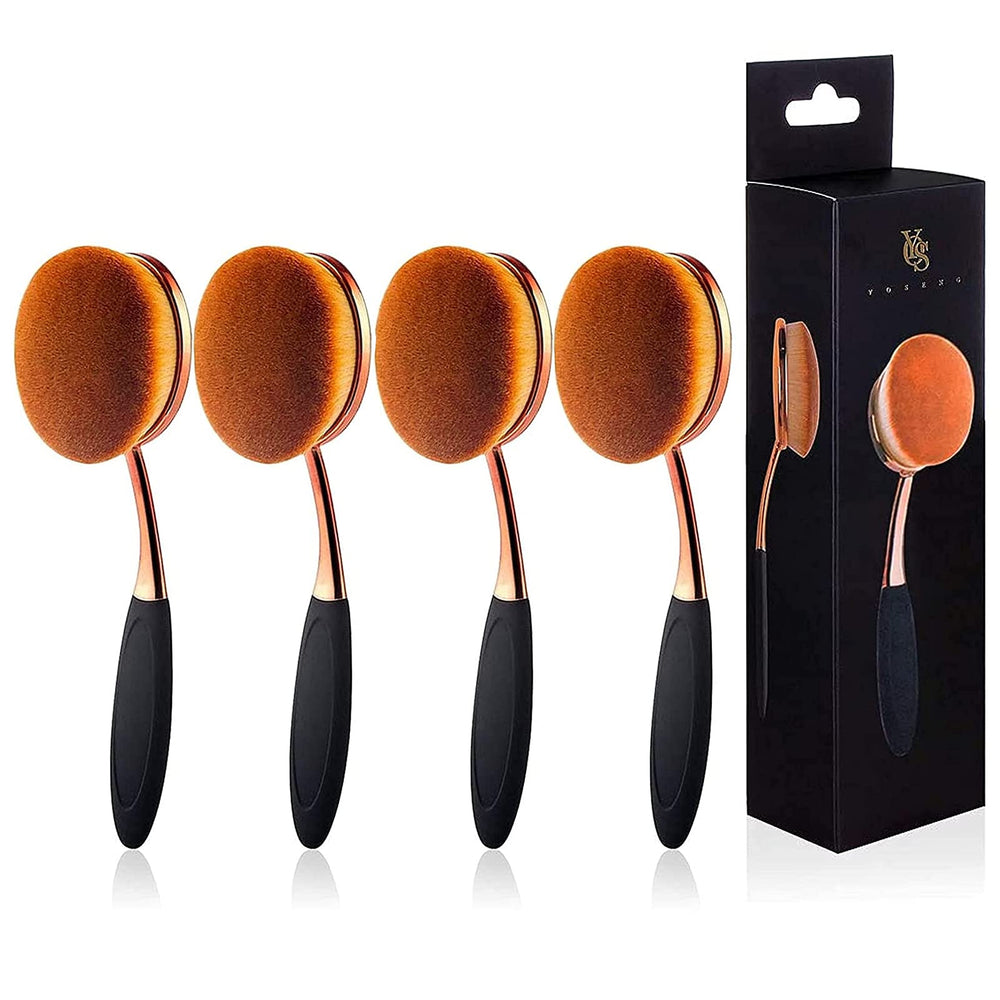 Yoseng foundation oval brush with rose gold handle for flawless foundation application.