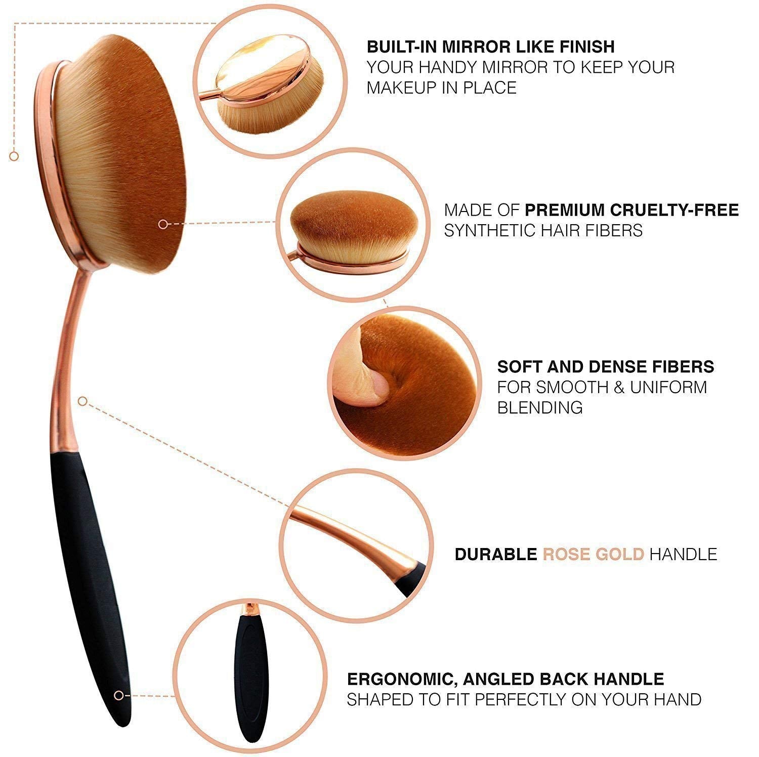 Yoseng contour brush for precise shaping of cheekbones and forehead.
