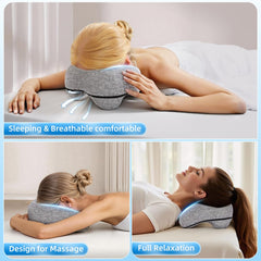 Yoshiko face-down pillow with anti-slip bottom stays in place during use.
