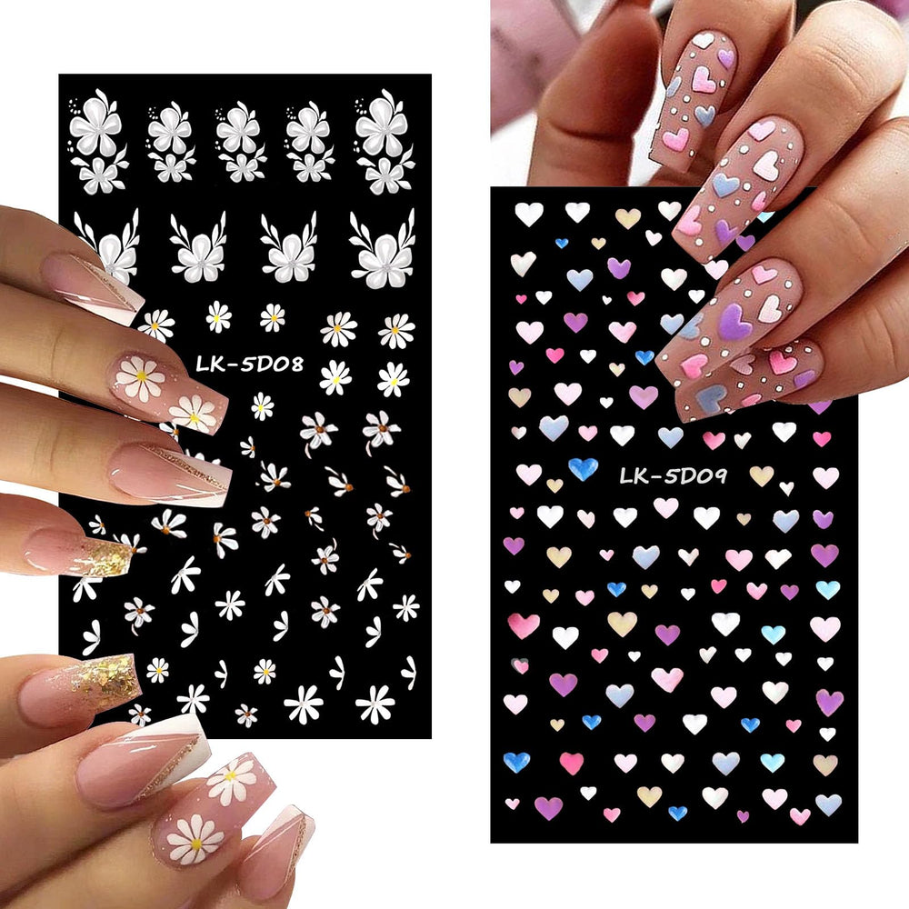 YOSOMMK self-adhesive decals provide quick, durable nail art.