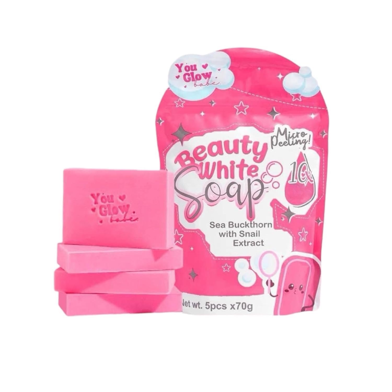 Close-up of You Glow Babe Beauty White Soap Bars texture.