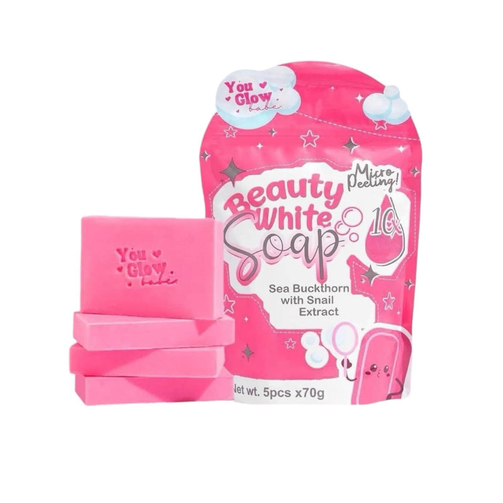 Close-up of You Glow Babe Beauty White Soap Bars texture.
