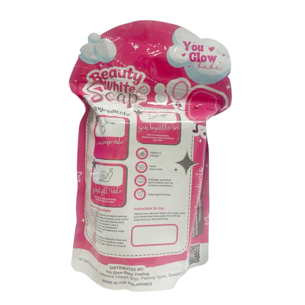 You Glow Babe Beauty White Soap texture close-up showing moisturizing snail extract
