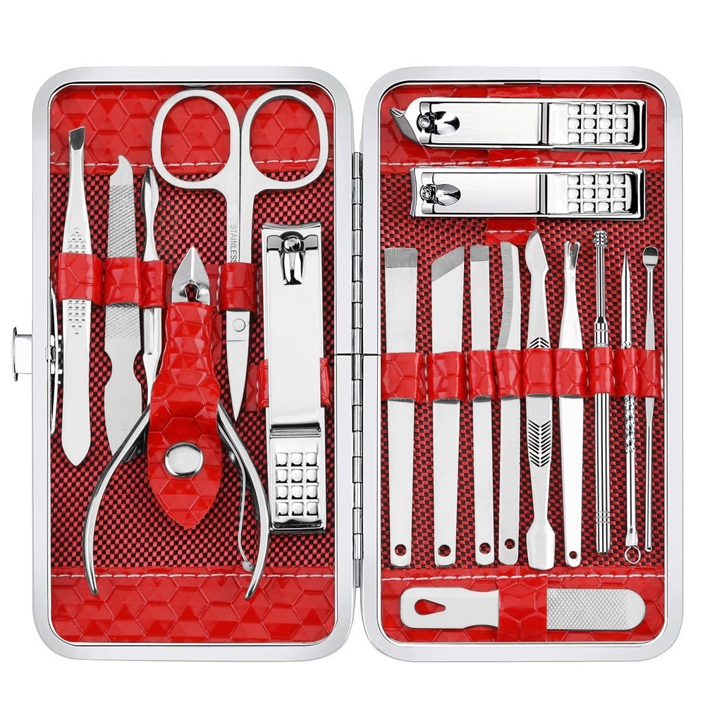 Yougai cute manicure set leather case, portable design for travel touch-ups.