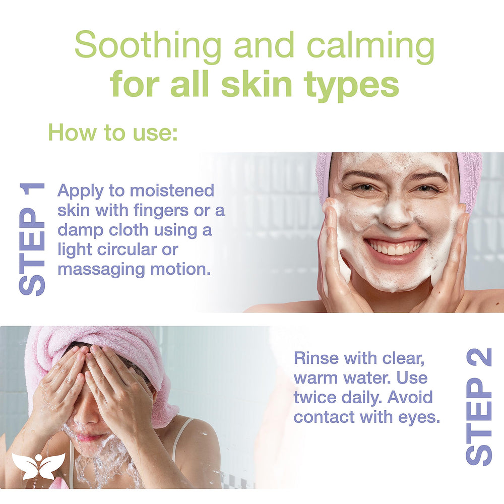 YOUN Beauty Green Tea Cleanser application on damp skin for gentle cleansing