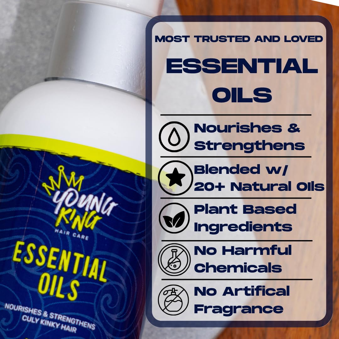 Young King Hair Care : huile avocat-argan, douceur et brillance des boucles d'enfants.