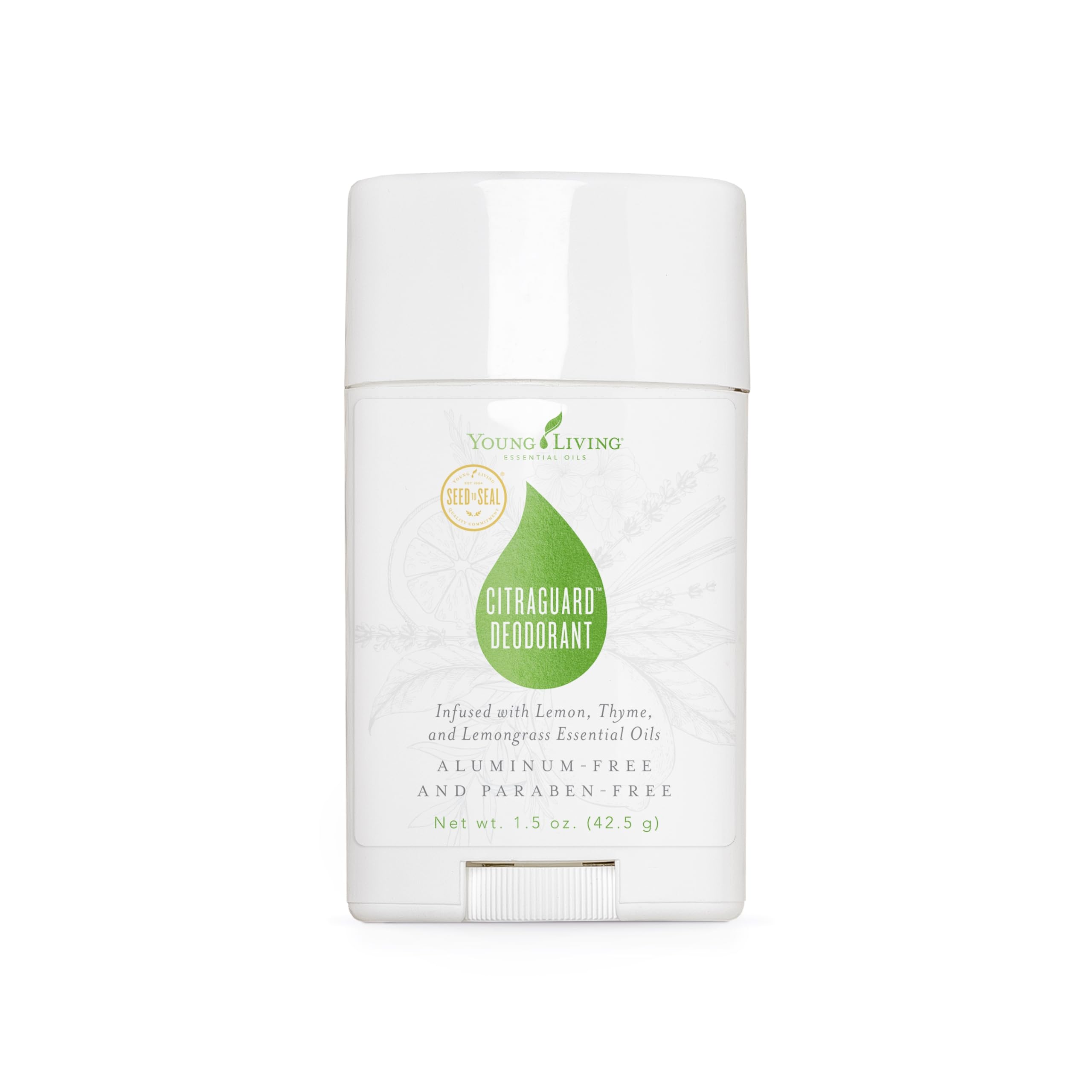 Young Living CitraGuard deodorant bottle close-up showing natural odor protection.