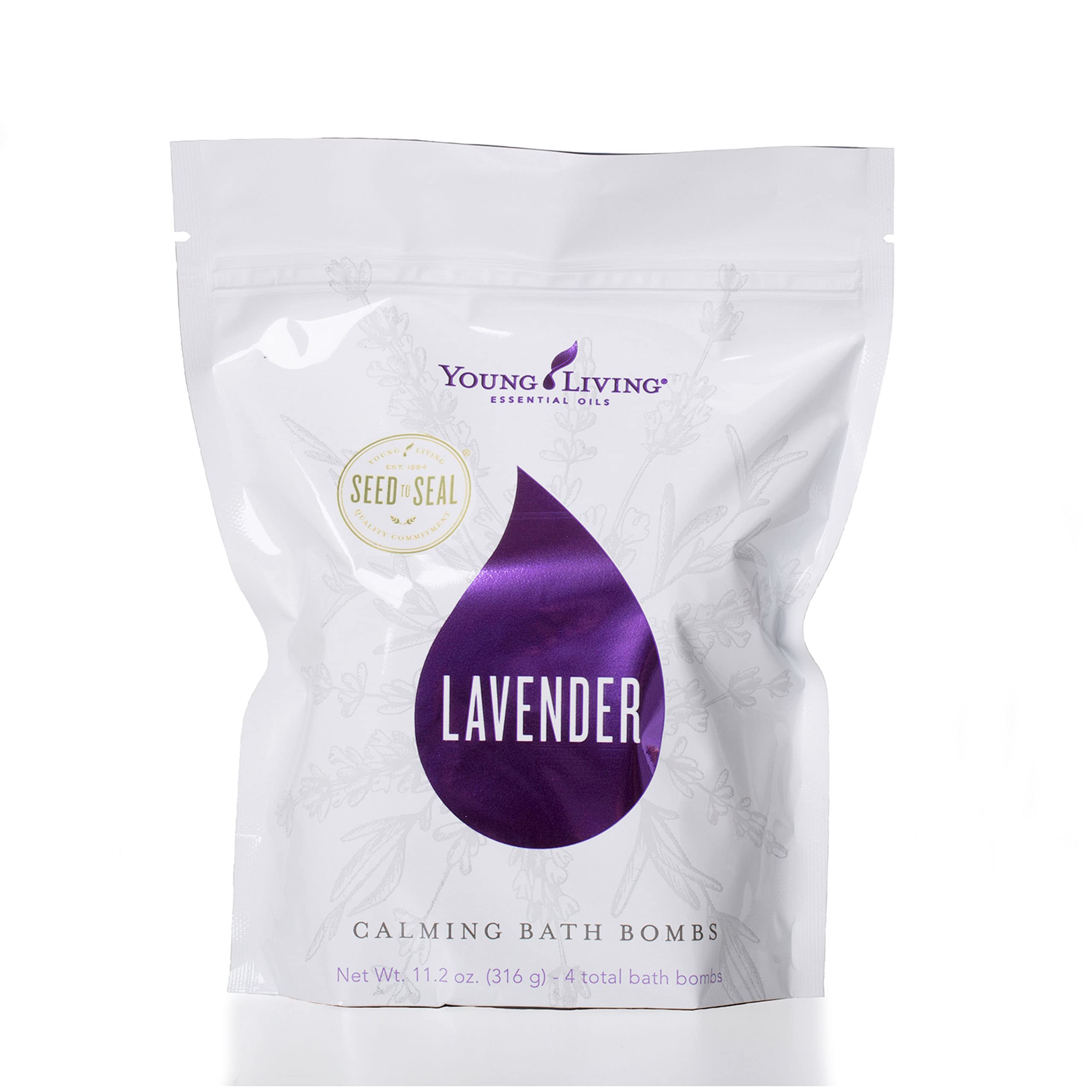 Young Living Lavender Calming Bath Bomb Pack offers a soothing, vegan bath treat.