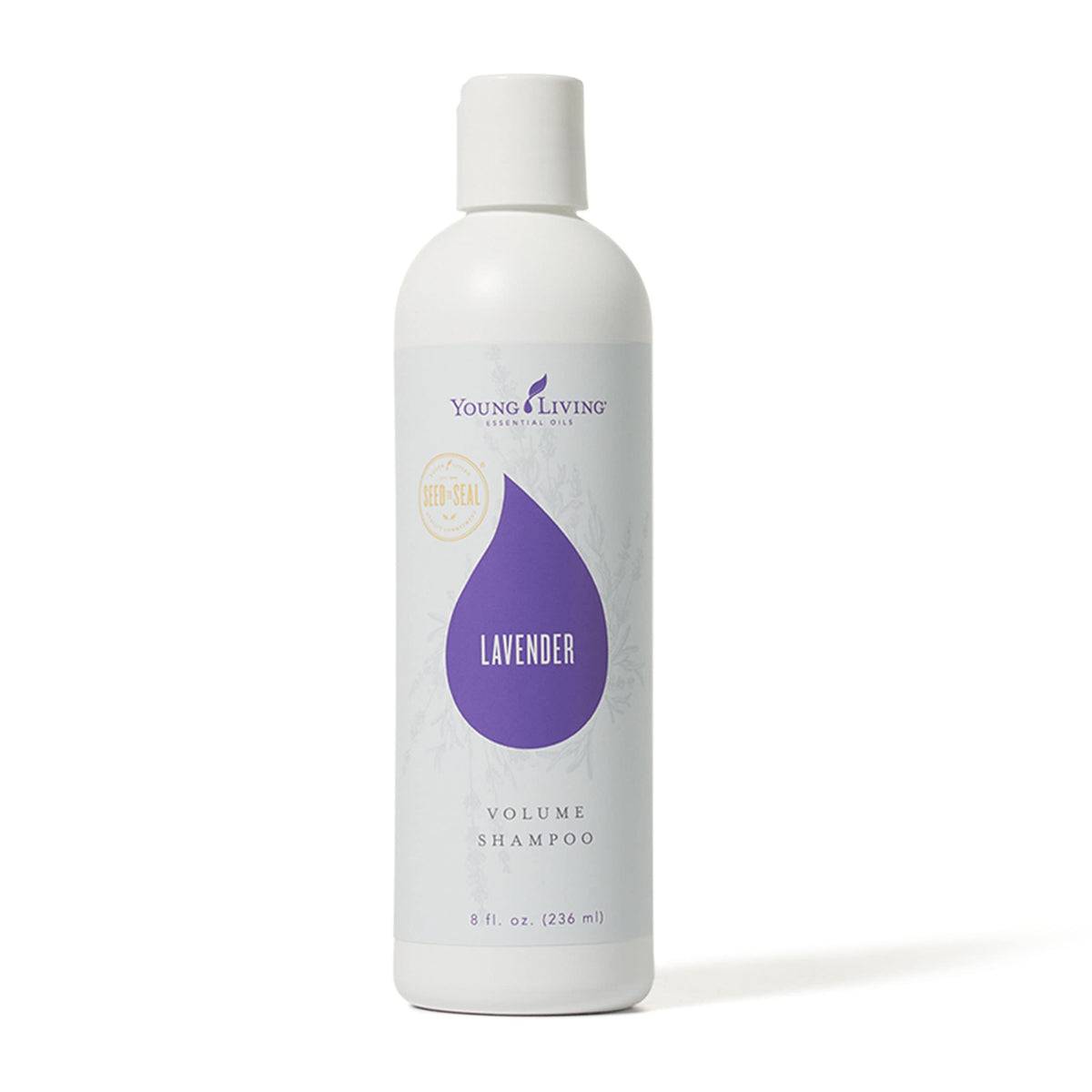 Young Living Lavender Volume Shampoo bottle front for gentle cleanse that adds body and shine