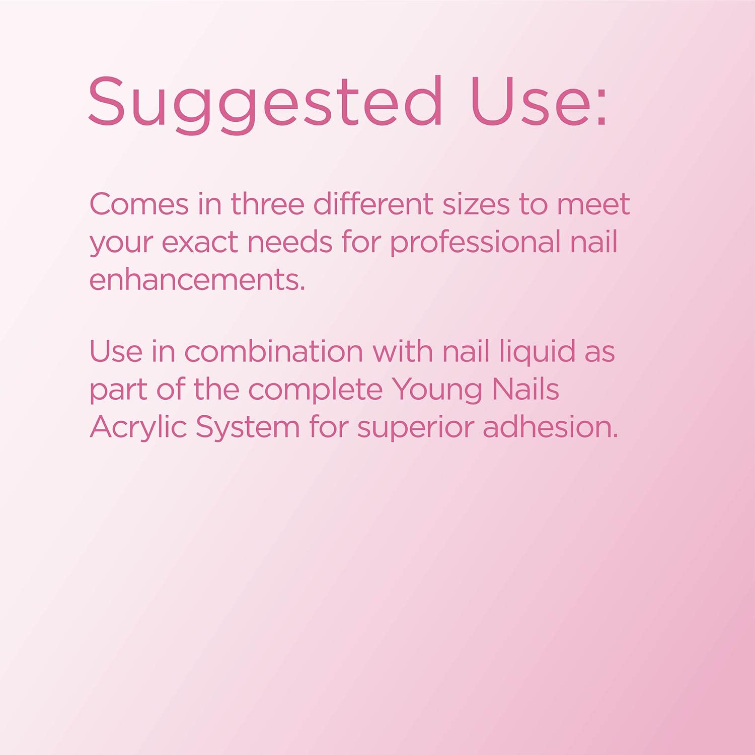Young Nails Acrylic Core Powder clear for clean, strong overlays.