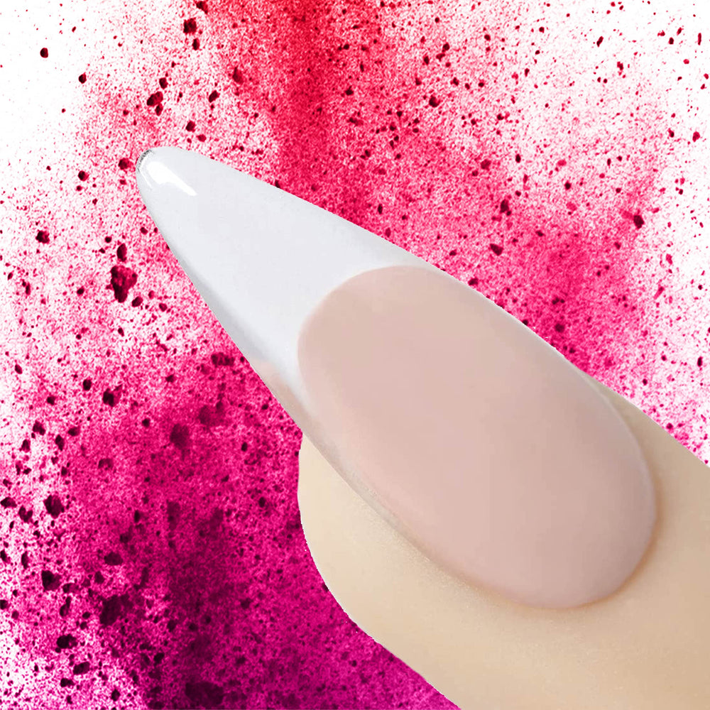 Color collection of Young Nails Acrylic Core Powder with nude, pink, and clear options.