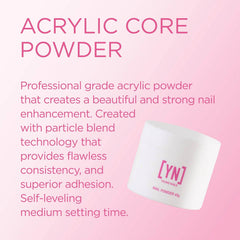 Young Nails Acrylic Core Powder pink swatches show versatile color options.