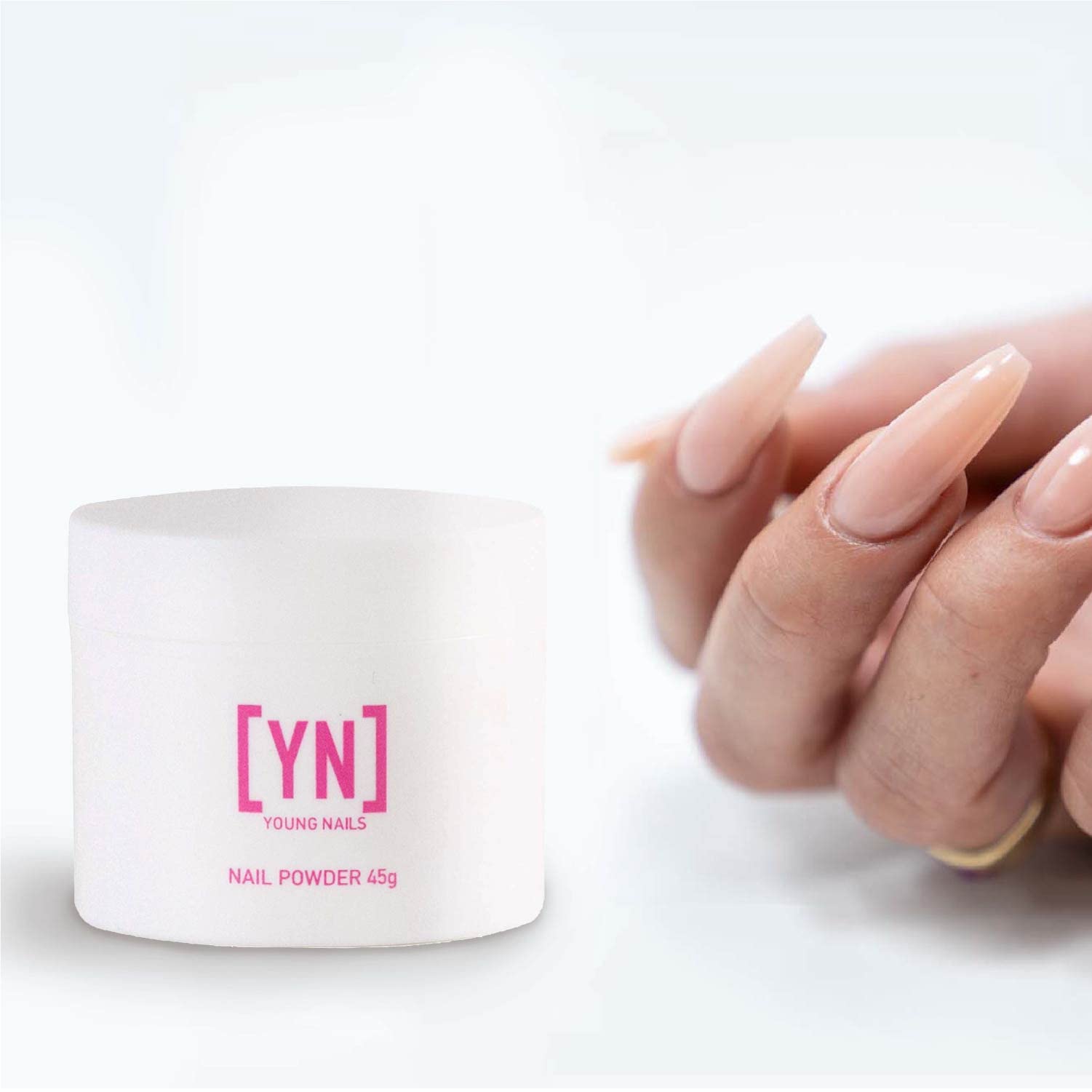 Color variants for Young Nails Acrylic Cover Powder: natural, nude, pink options