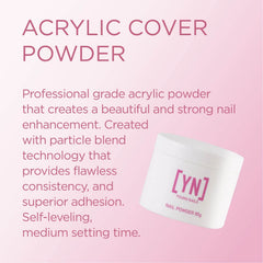 Close-up of Young Nails Acrylic Cover Powder texture showing smooth self-leveling consistency