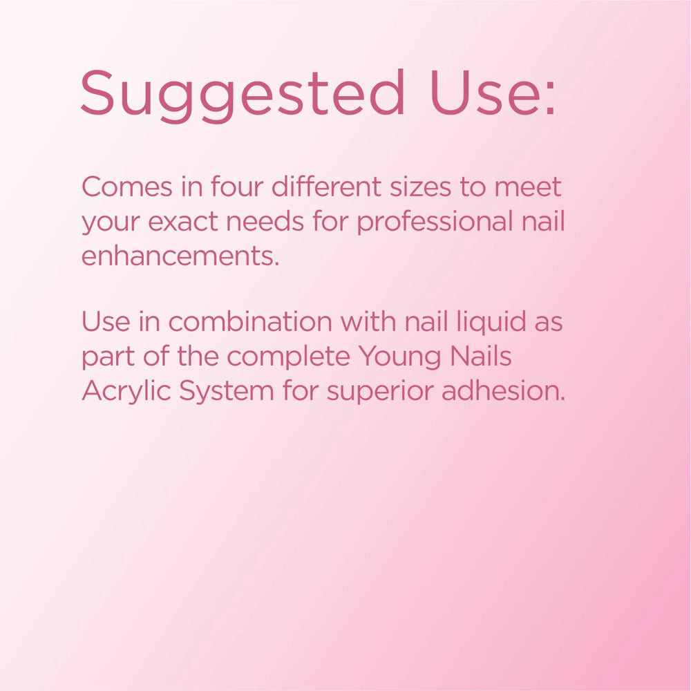 Young Nails Acrylic Speed Powder pink being applied on nails for natural color and smooth coverage
