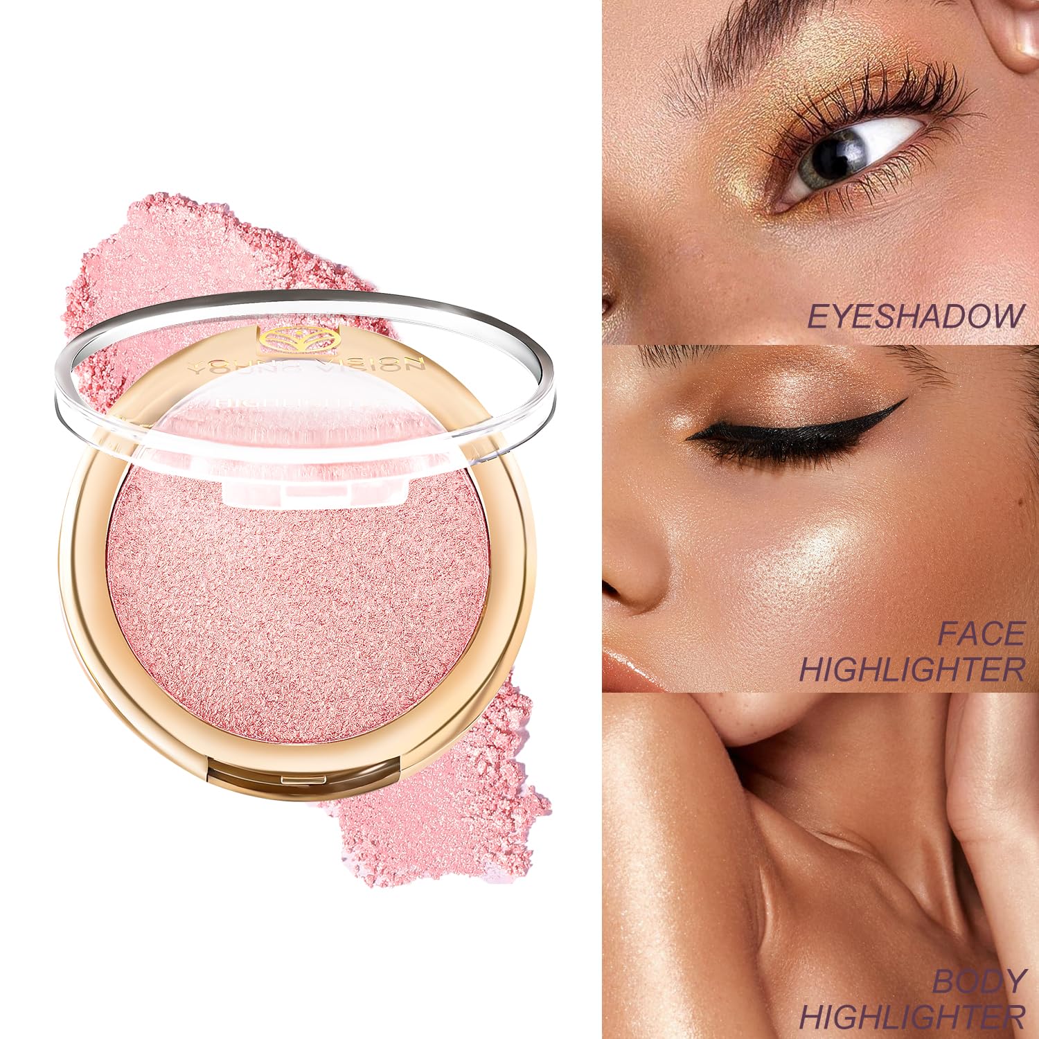 YOUNG VISION baked natural glow contour powder blends smoothly for subtle to bold radiance.