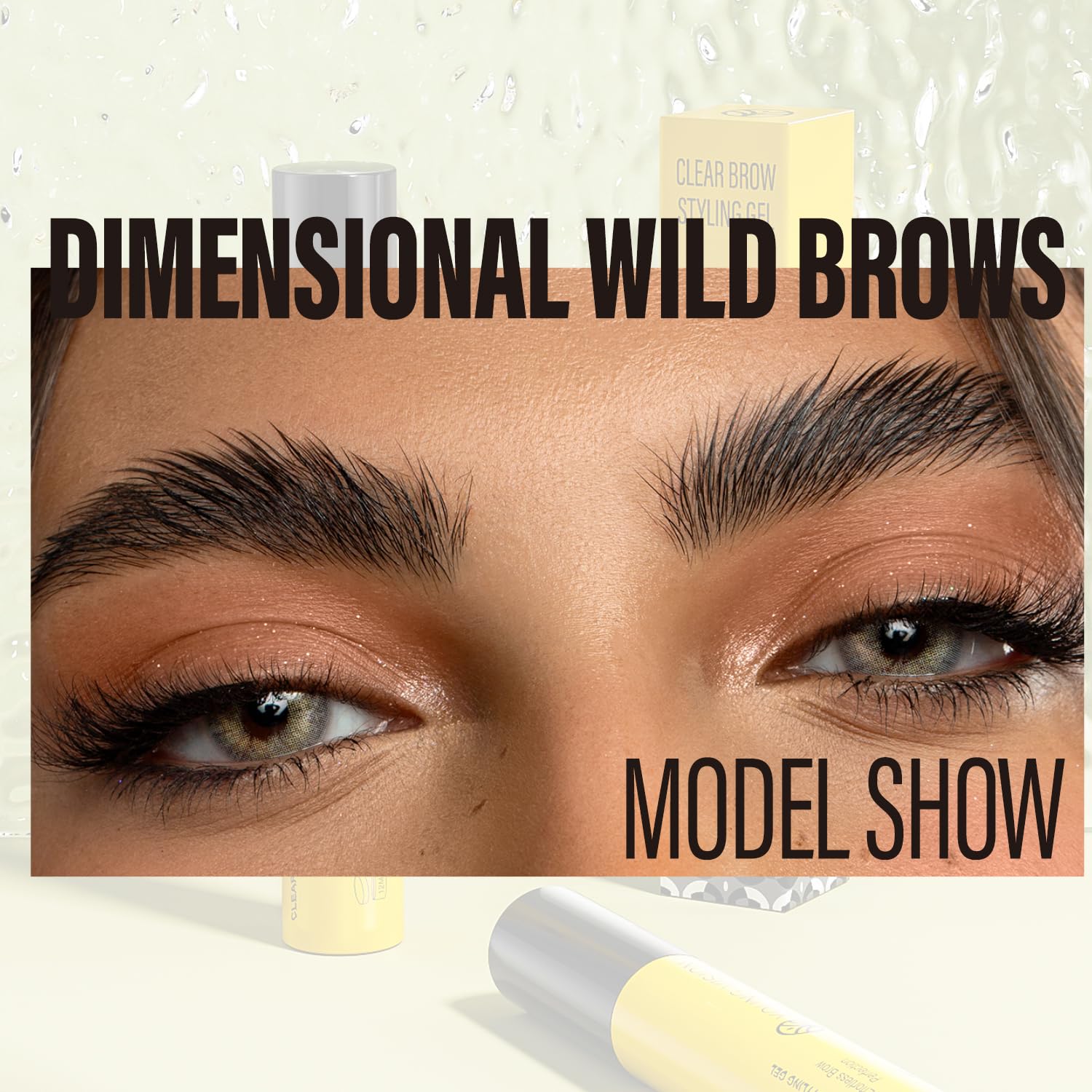 YOUNG VISION brow gel applicator brush in action for precise shaping
