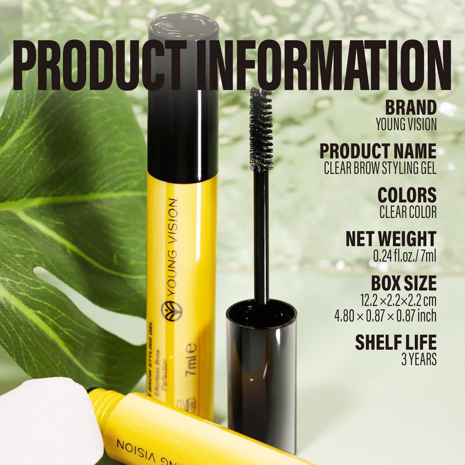 Transparent texture of YOUNG VISION brow gel for defined brows