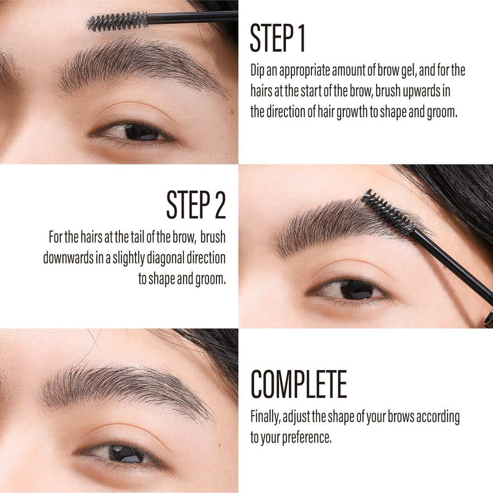 Smudge-resistant YOUNG VISION brow gel keeps brows clean during busy days