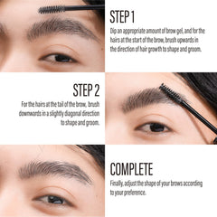 Smudge-resistant YOUNG VISION brow gel keeps brows clean during busy days