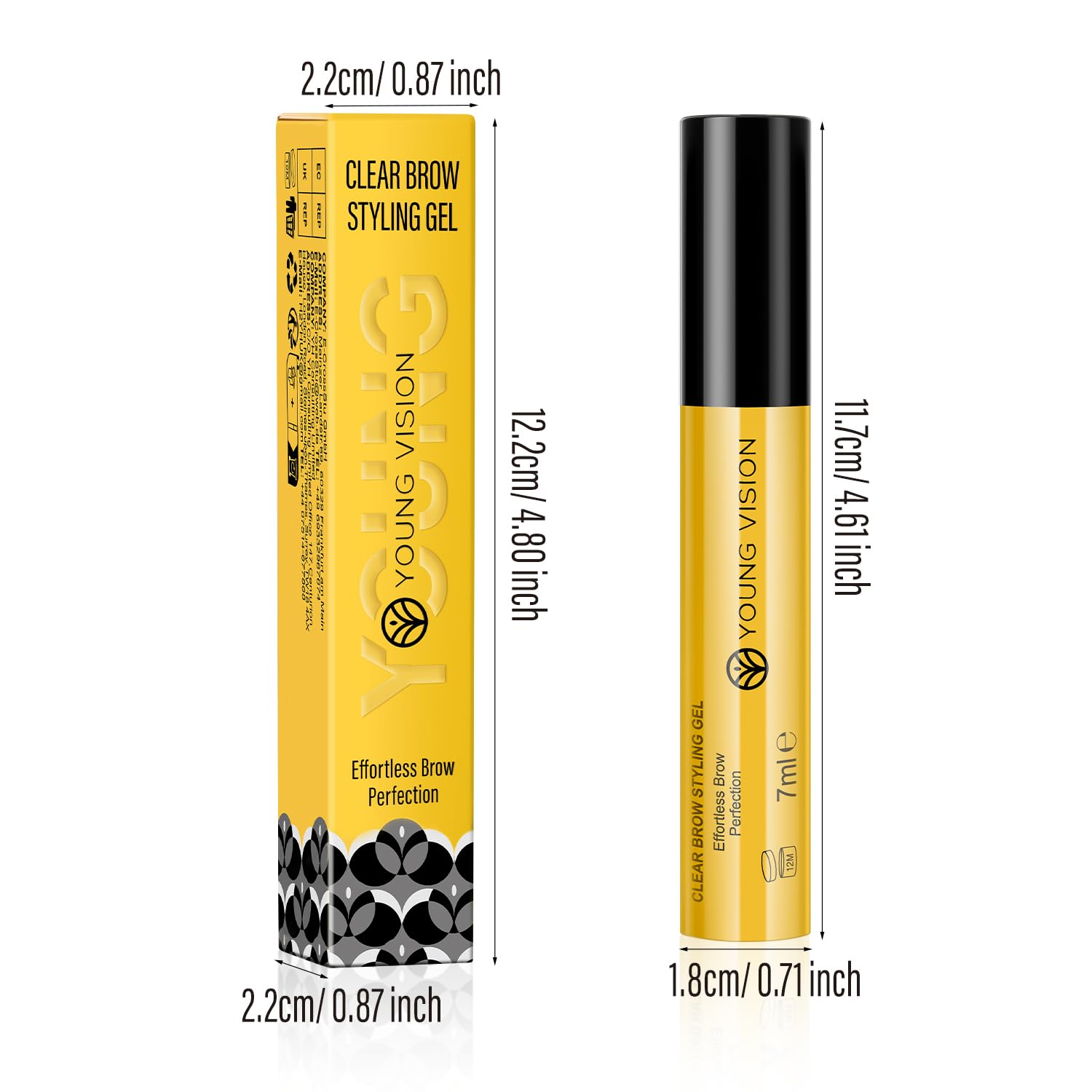 Compact travel-sized YOUNG VISION brow gel for on-the-go touch-ups