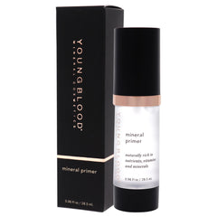 Youngblood Mineral Primer being applied to prep skin for makeup base and wear.