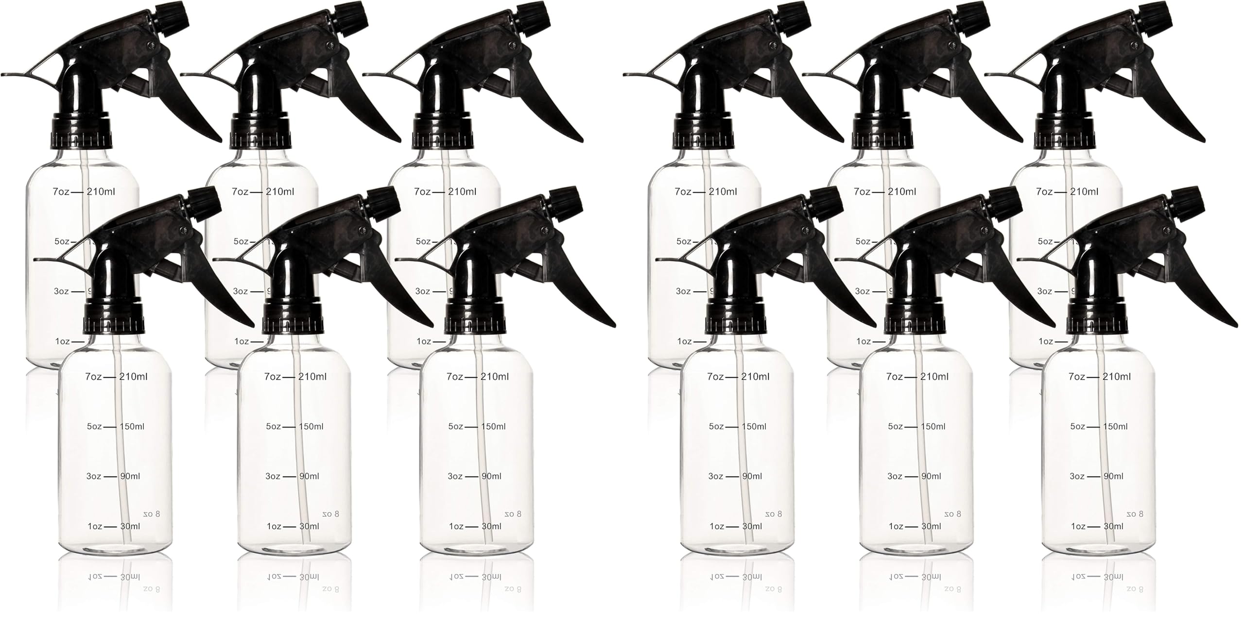 Youngever 12-pack 8oz spray bottles ready for versatile home use.