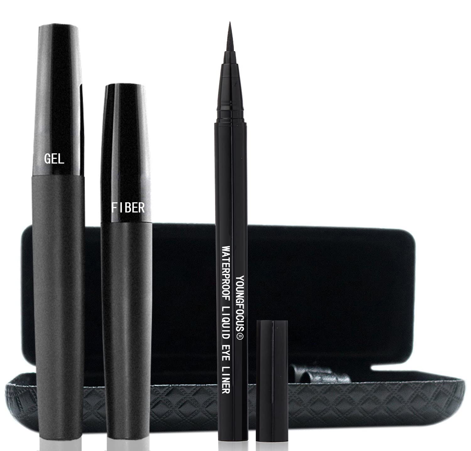 Youngfocus 3D Silk Fiber Mascara 24h wear close-up shows extended lashes